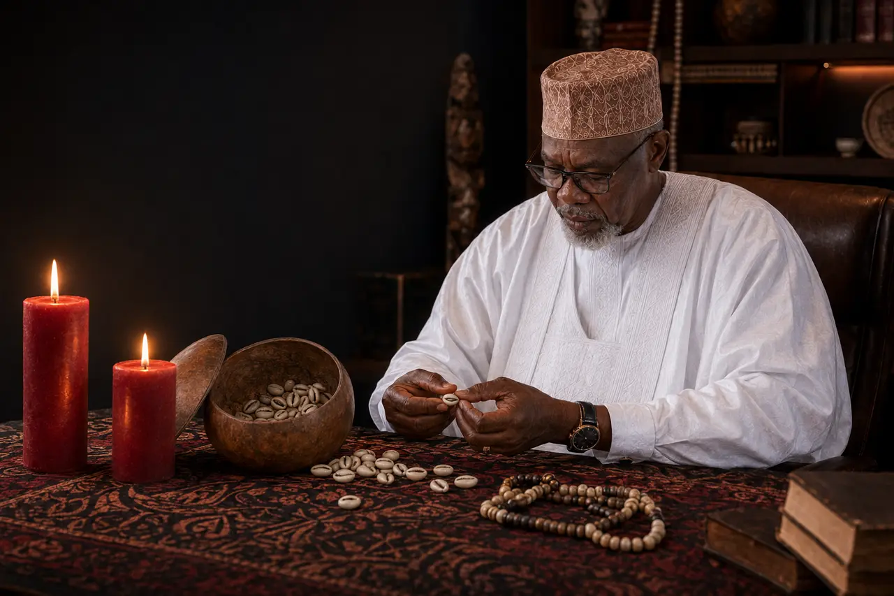 Professeur Souaré préparant un accompagnement spirituel